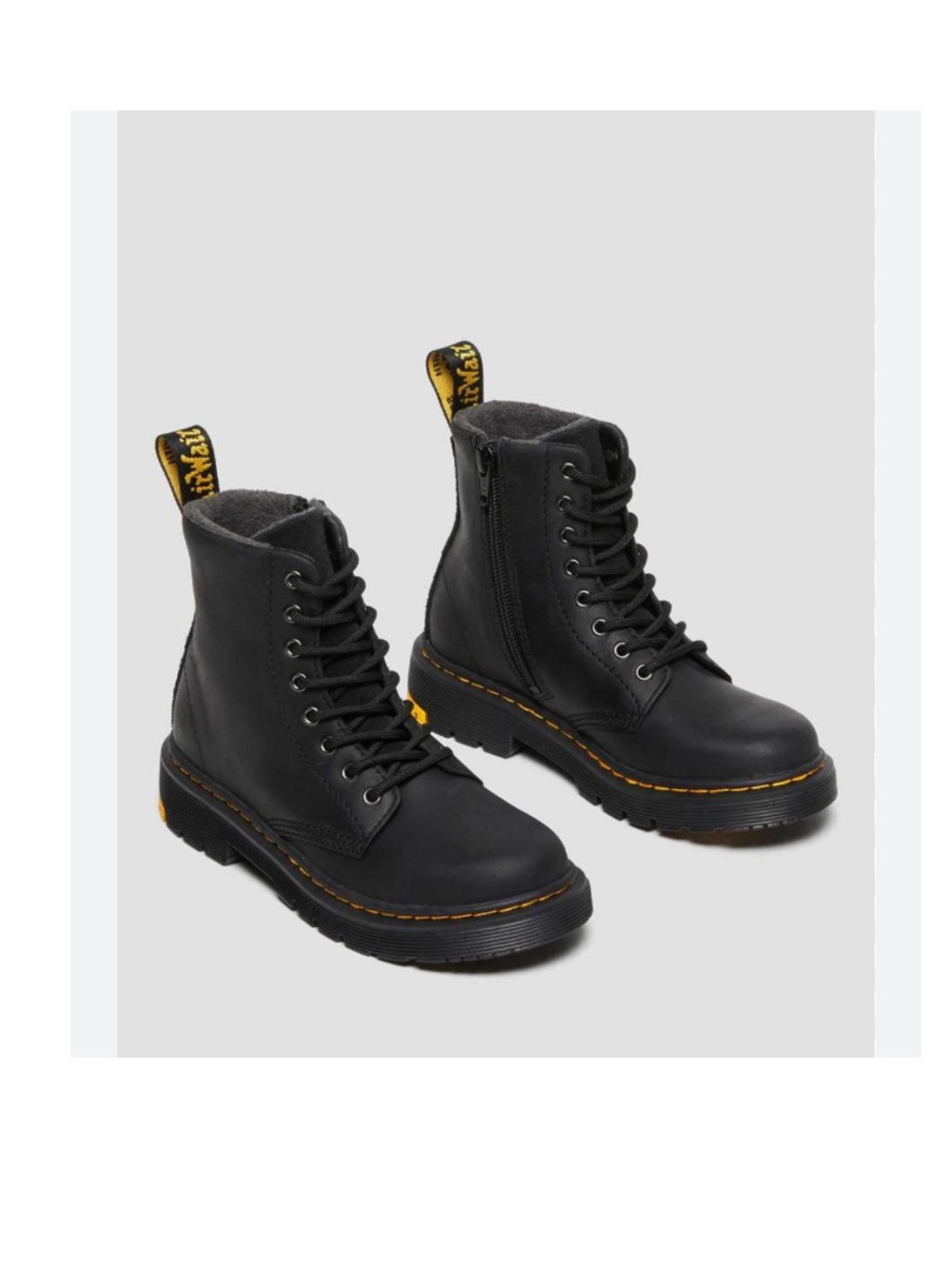 Dr. Martens 1460 side zip lace black leather boots